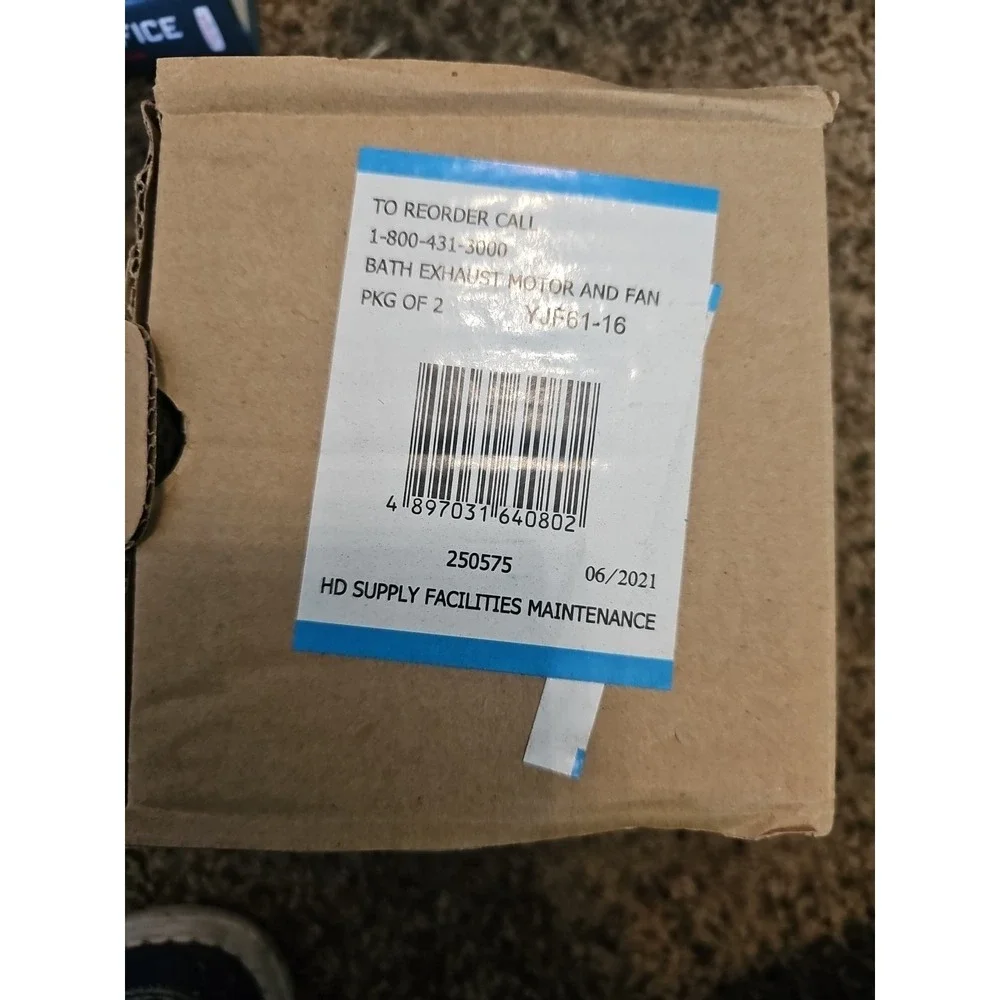 Pack of 2 HD Supply Bath Exhaust Motor and Fan (250575) NIB
